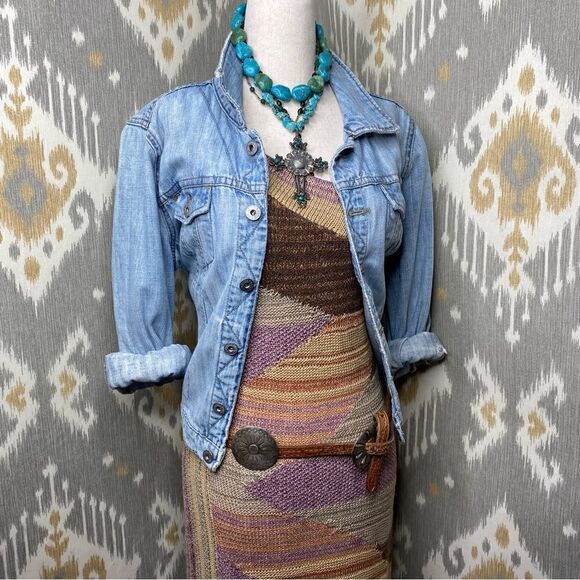 Ralph Lauren Pastel Painted Desert Serape One Shoulder Hand-Knit Dress - Picture 3 of 16